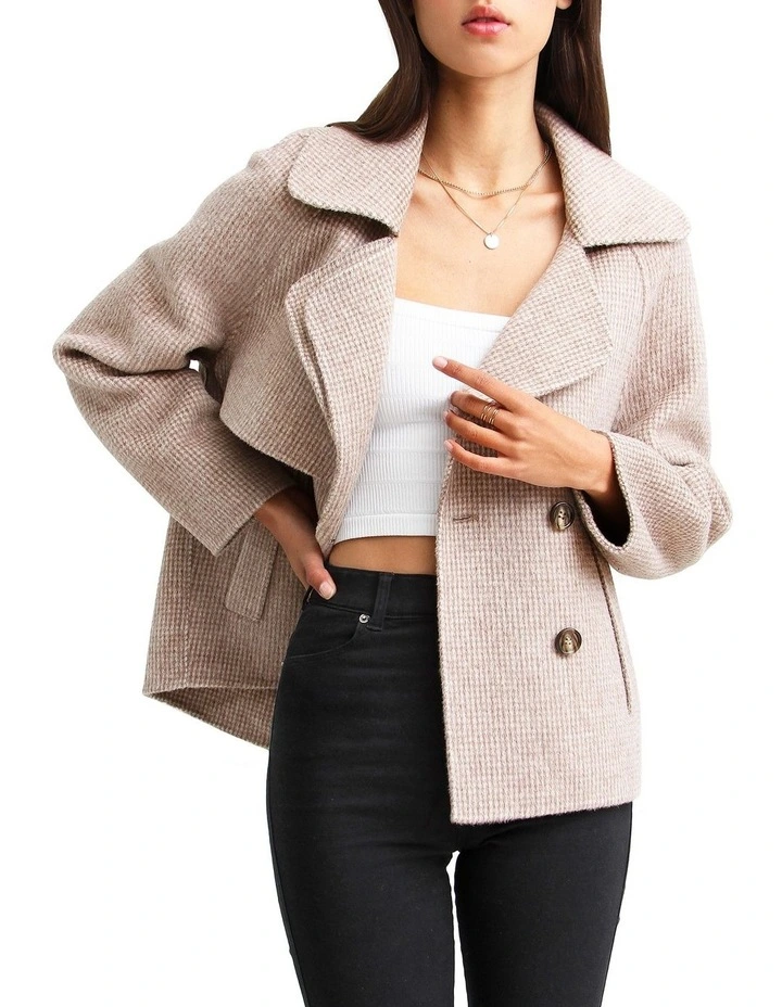 I'm Yours Wool Blend Peacoat in Beige image 5
