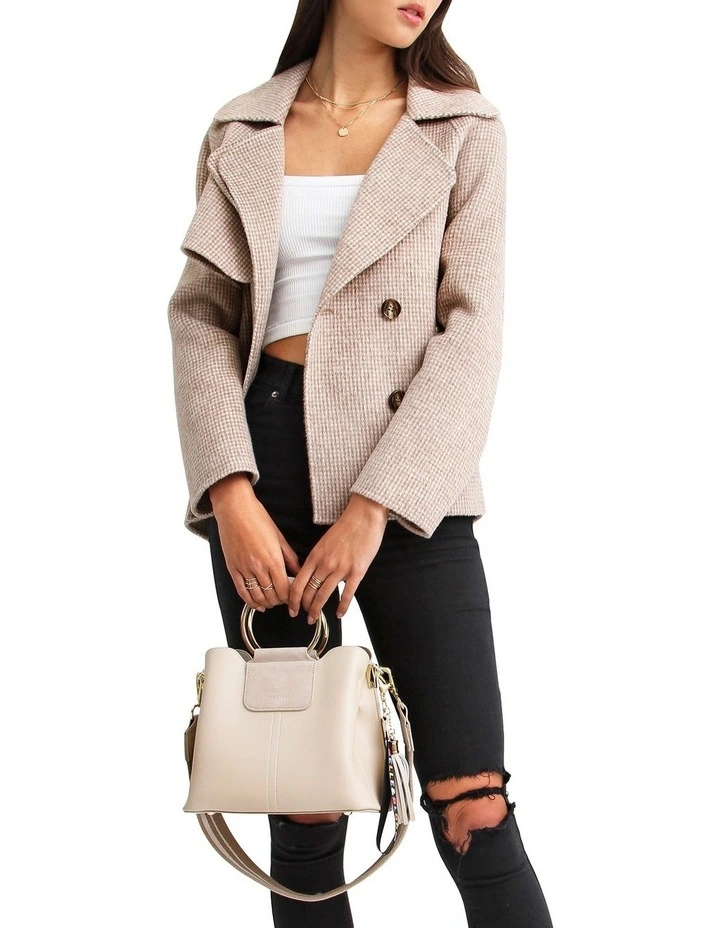 I'm Yours Wool Blend Peacoat in Beige image 6