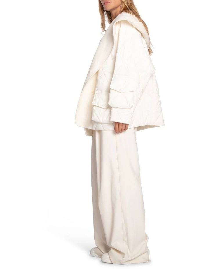 Only You Quilted Utility Jacket in White image 2