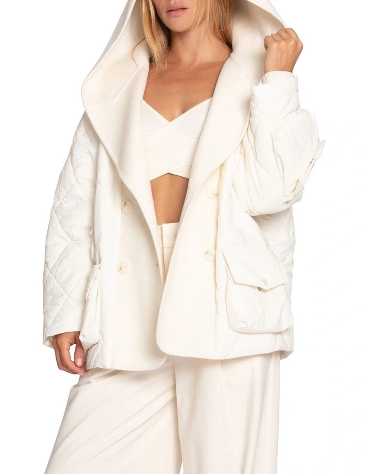 Only You Quilted Utility Jacket in White image 7