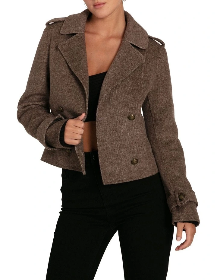 Better Off Military Peacoat in Walnut image 1
