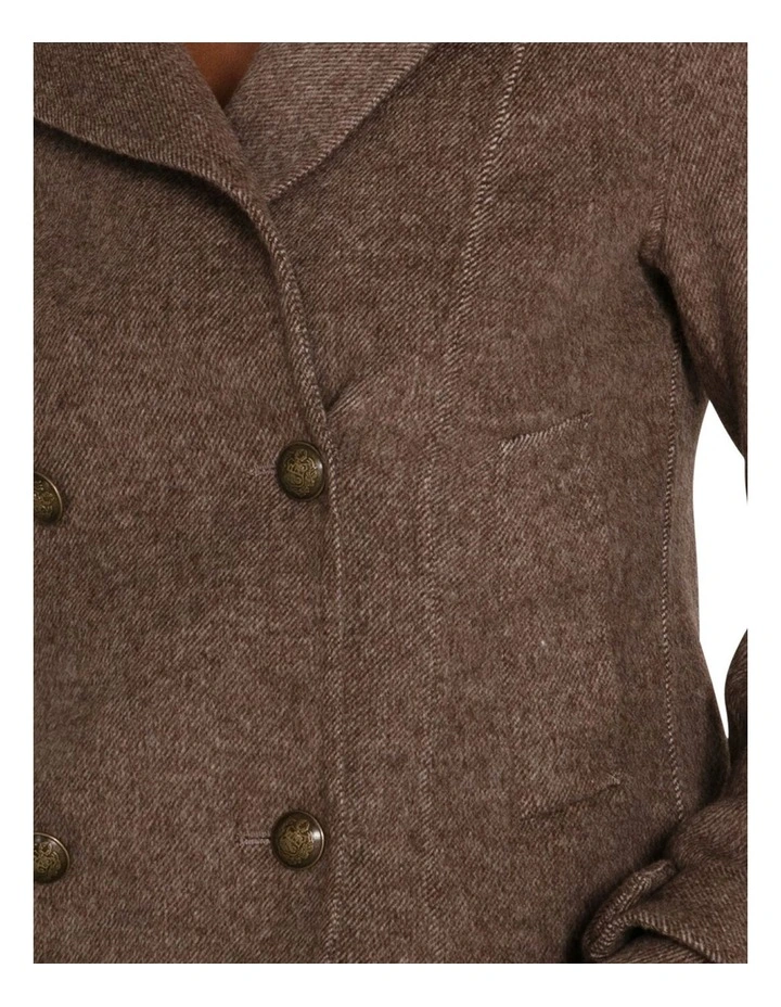 Better Off Military Peacoat in Walnut image 4