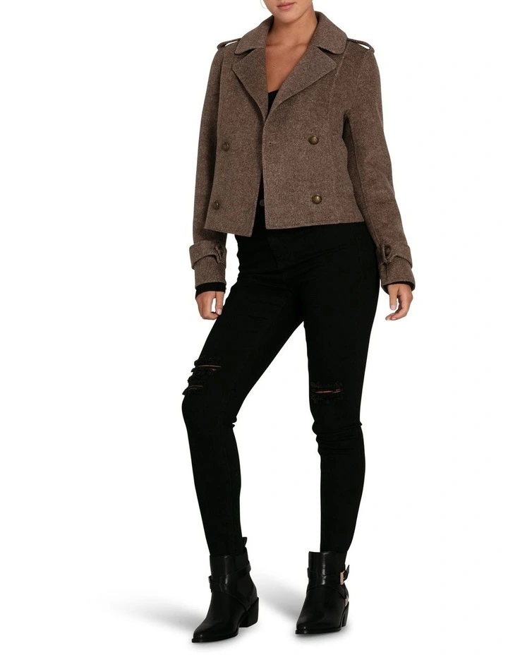 Better Off Military Peacoat in Walnut image 6