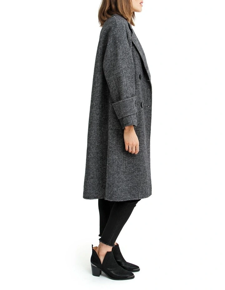 Rumour Has It Oversized Wool Blend Coat in Charcoal image 2