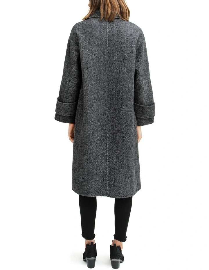 Rumour Has It Oversized Wool Blend Coat in Charcoal image 3