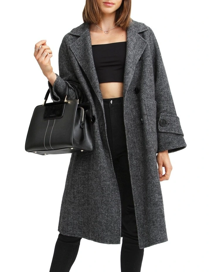 Rumour Has It Oversized Wool Blend Coat in Charcoal image 5