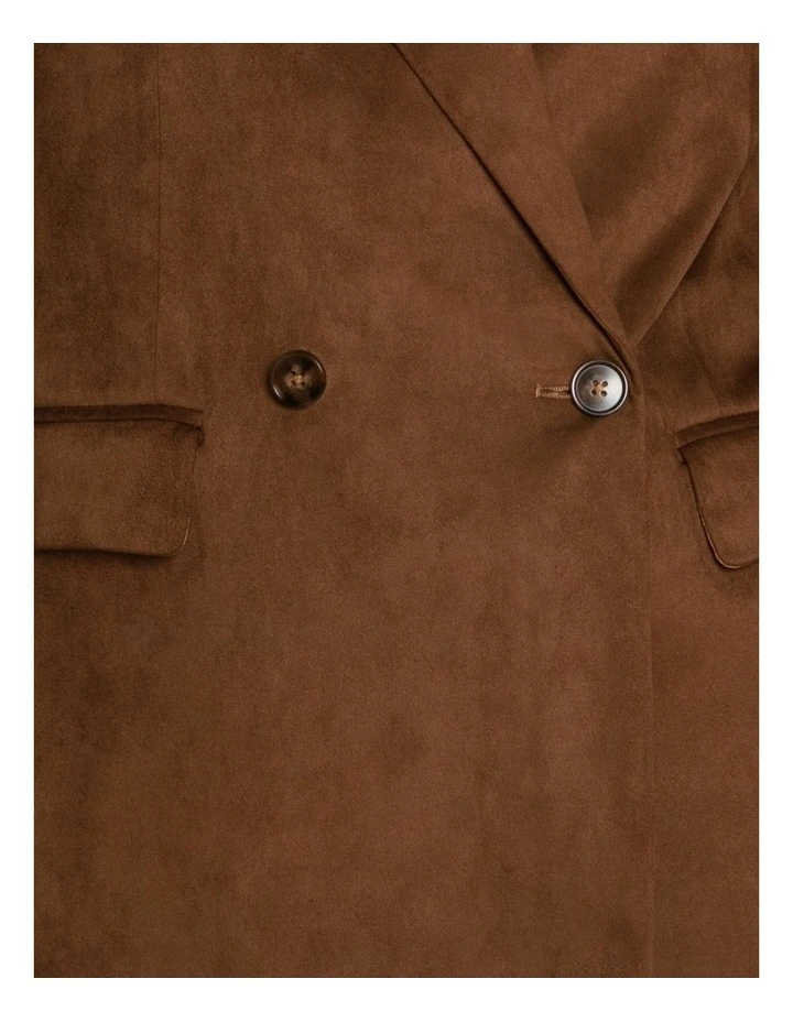 Charmer Faux Suede Blazer in  Brown image 6