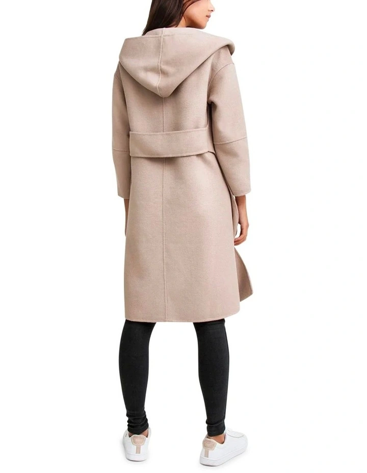 Walk This Way Wool Blend Oversized Coat in Sand image 3