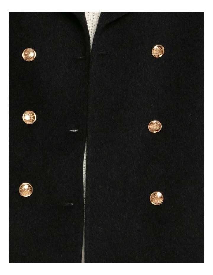 Right and Forward Double Breasted Wool Blend Pea Coat in Charcoal image 7
