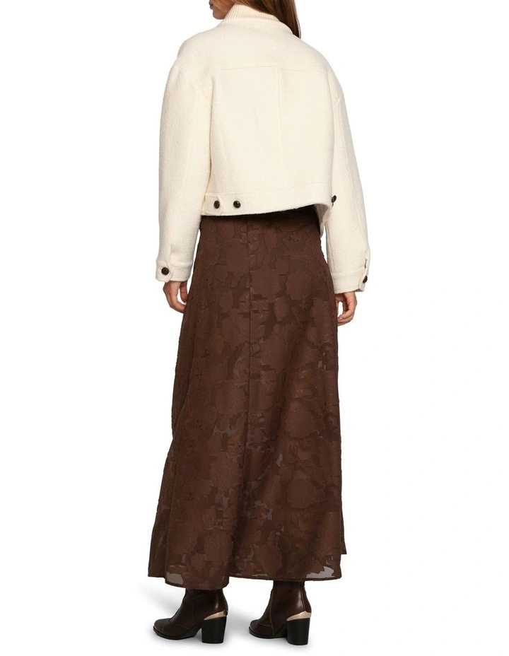 Crystal Skies Cropped Wool Rib Jacket in Cream image 7