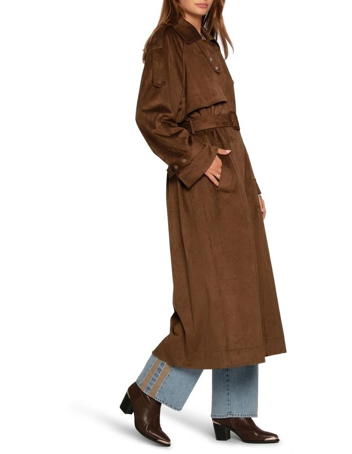 Long Lost Lover Soft Maxi Trench in Tobacco image 3