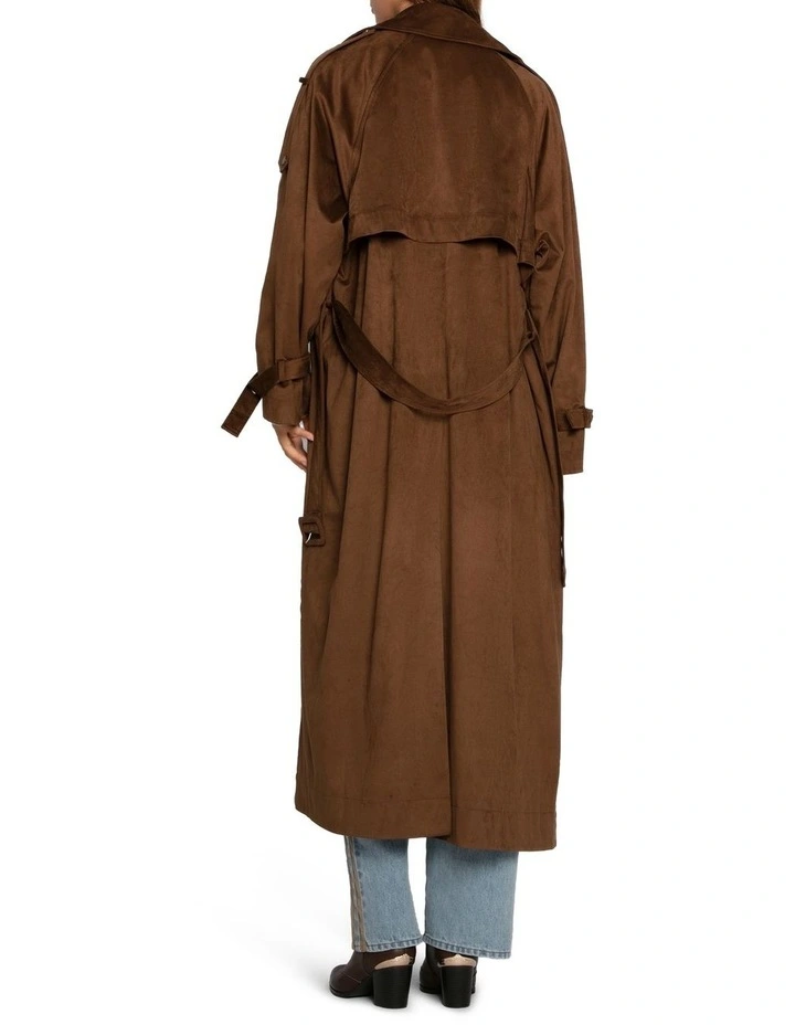 Long Lost Lover Soft Maxi Trench in Tobacco image 4