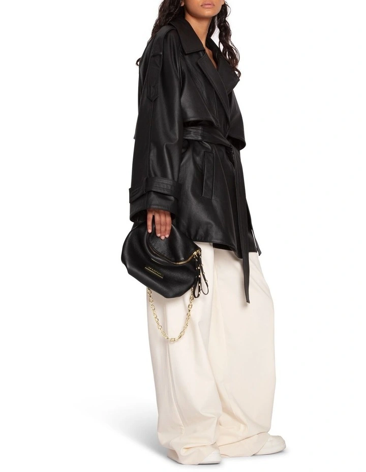 Forevermore Leather Trench Coat in Black image 6