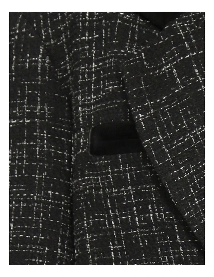 City Noir Tweed Oversized Blazer in Black image 6
