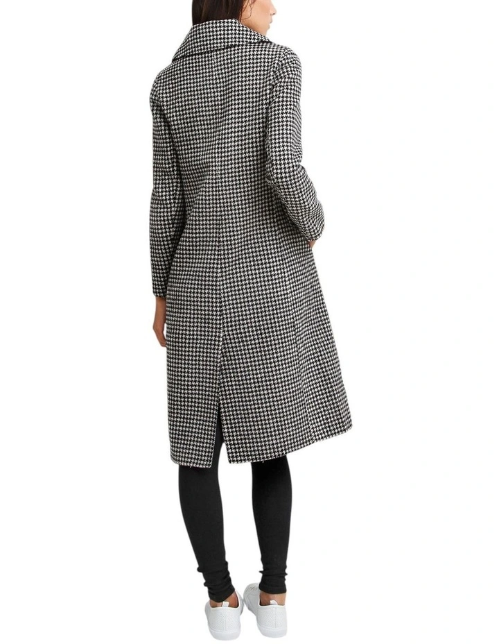 Save My Love Wool Coat in Black & White Check image 2
