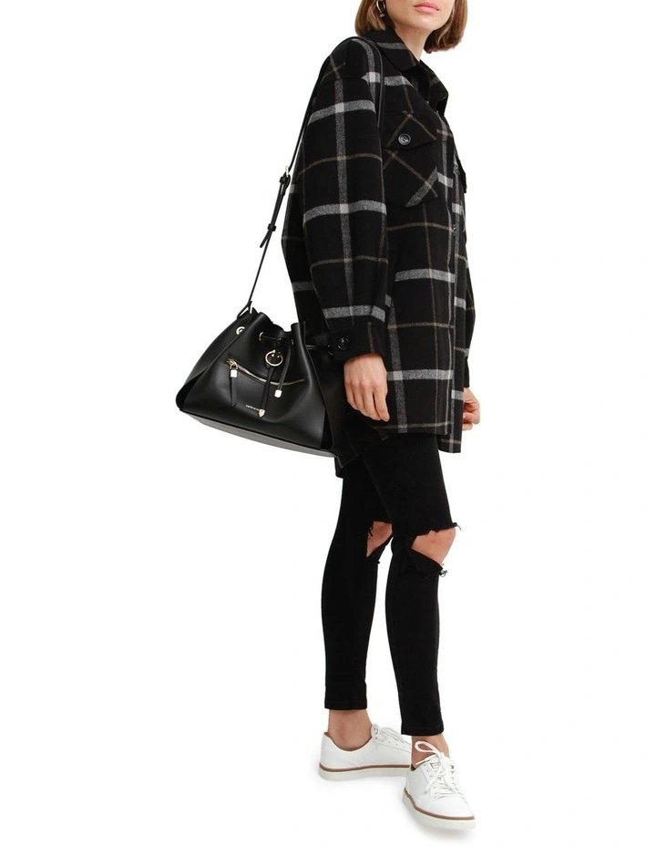 River's Edge Plaid Shacket in Black Plaid image 2