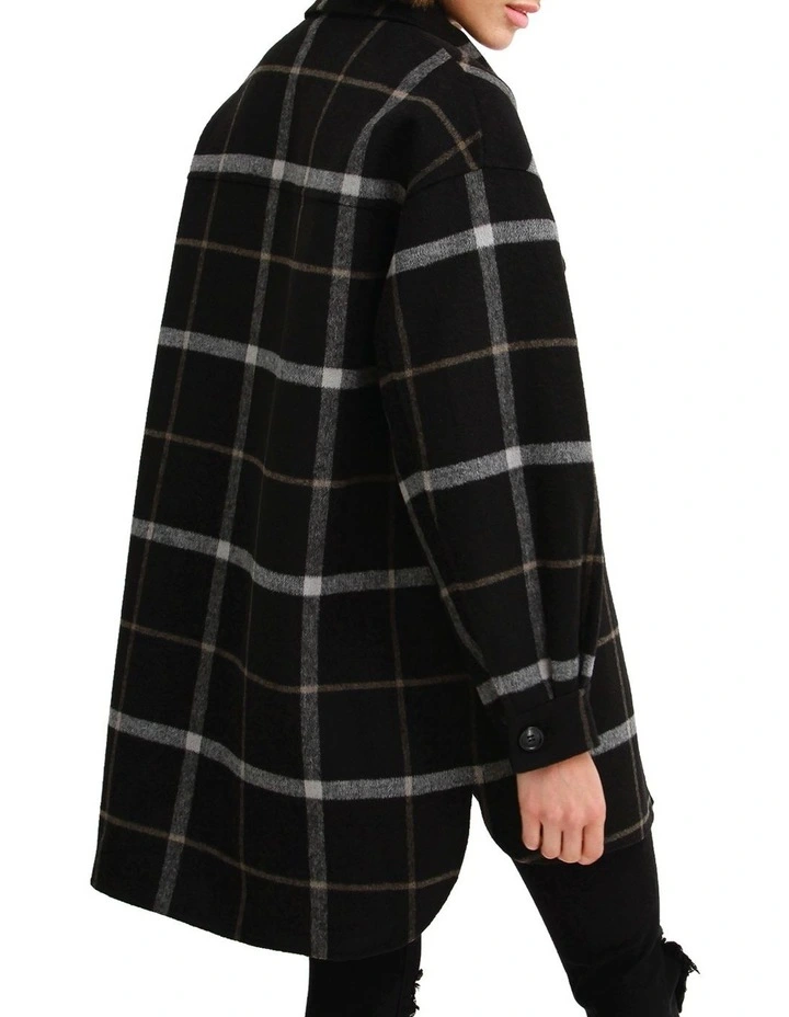 River's Edge Plaid Shacket in Black Plaid image 3