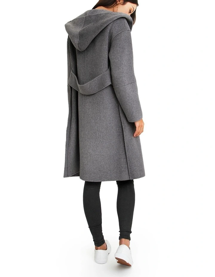 Walk This Way Wool Blend Oversized Coat in Dark Grey image 3