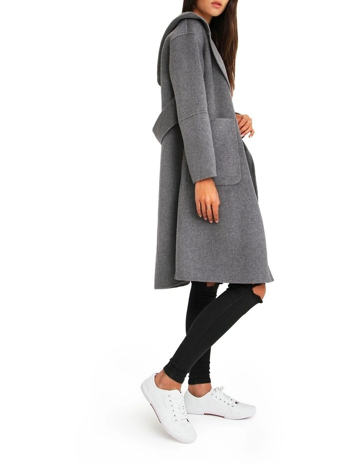 Walk This Way Wool Blend Oversized Coat in Dark Grey image 5