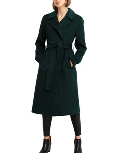 Front Runner Belted Coat in Dark Green