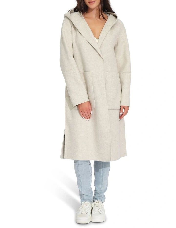 Walk This Way Wool Blend Oversized Coat in Oat Marle image 2