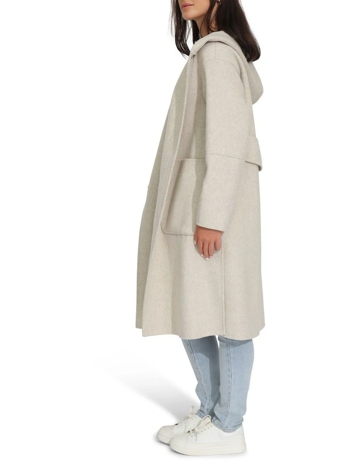Walk This Way Wool Blend Oversized Coat in Oat Marle image 3