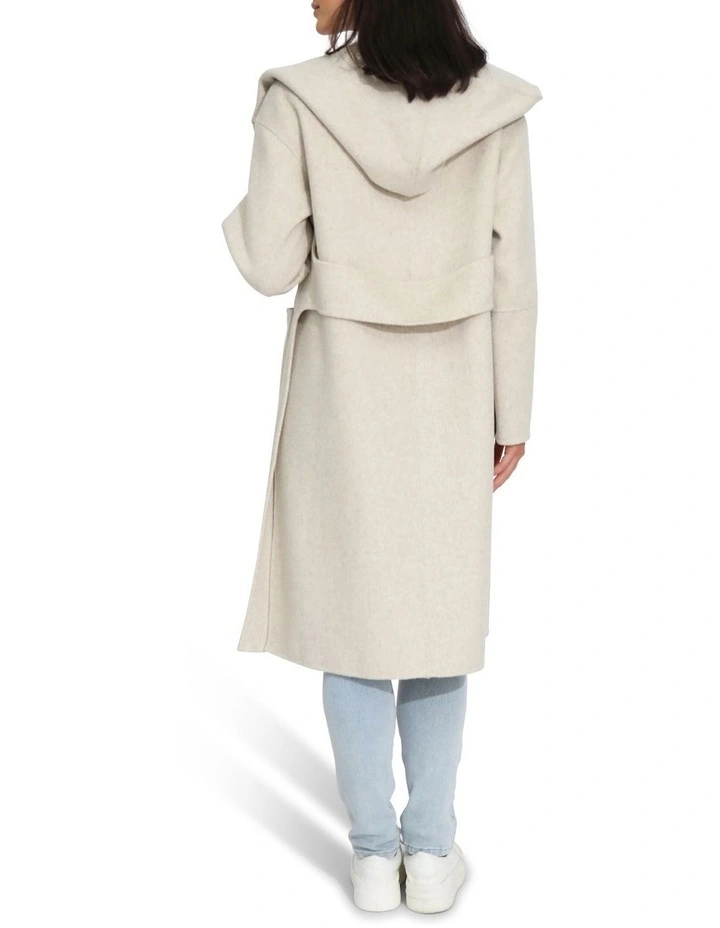 Walk This Way Wool Blend Oversized Coat in Oat Marle image 4