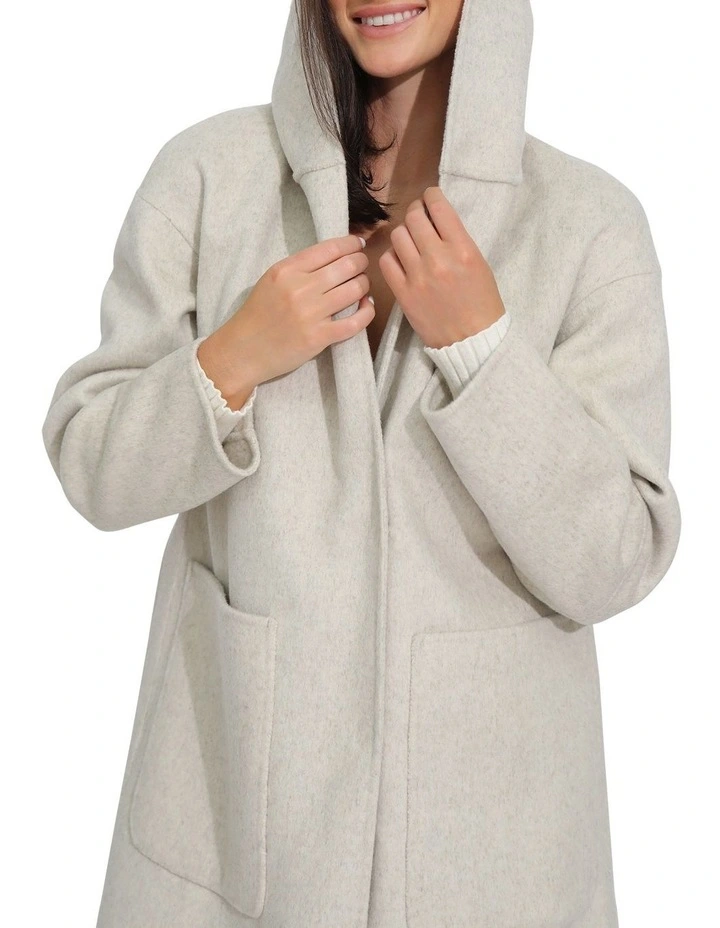Walk This Way Wool Blend Oversized Coat in Oat Marle image 5