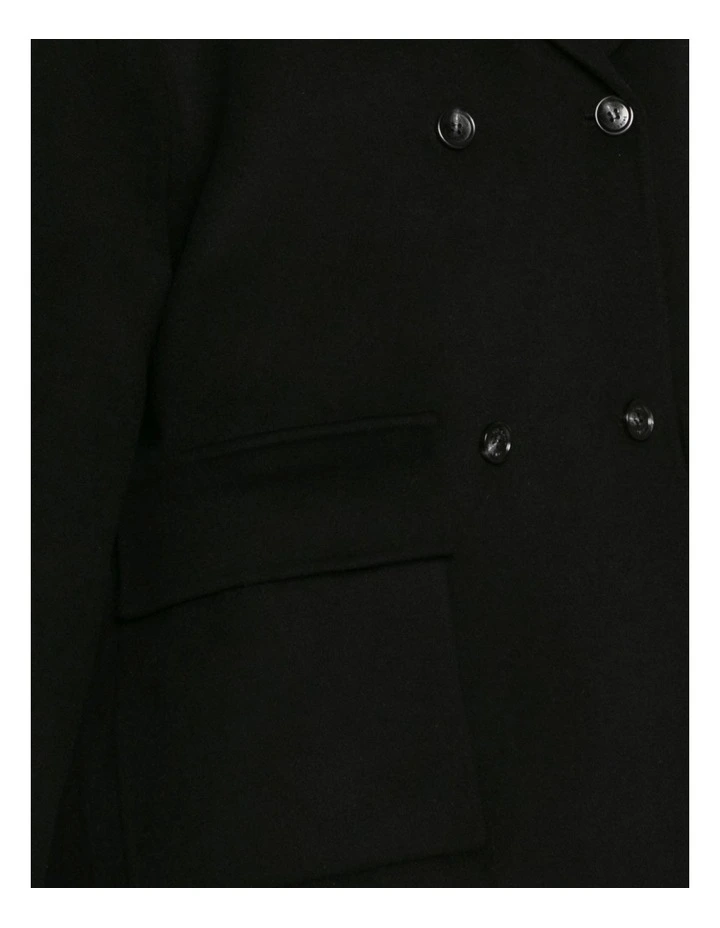 Coastal Edit Hooded Wool Blend Coat in Black image 7