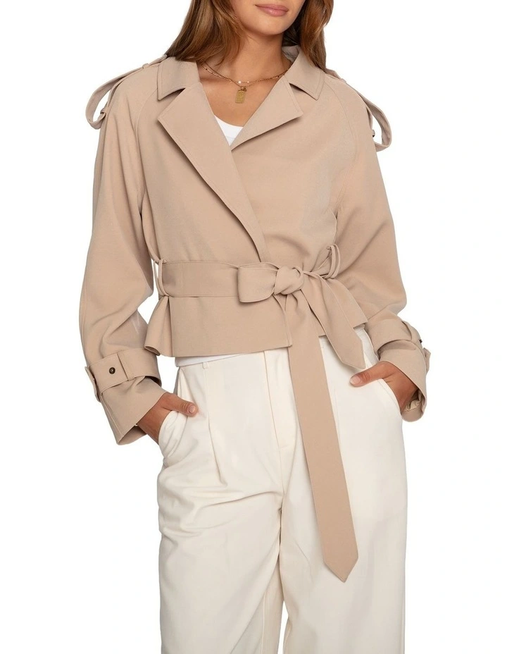 Fast Car Cropped Trench in Light Camel image 1