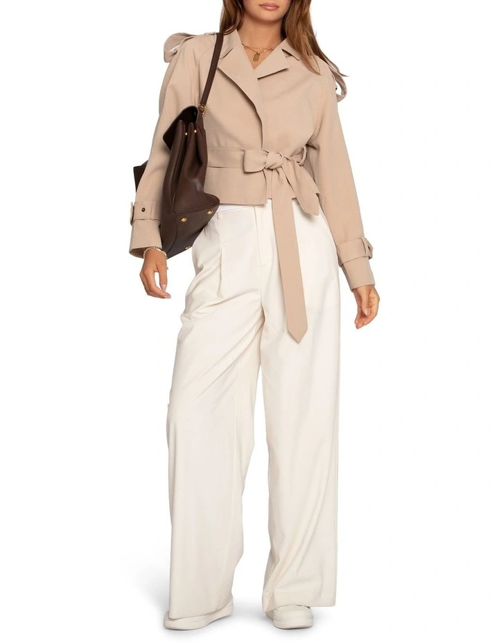 Fast Car Cropped Trench in Light Camel image 5