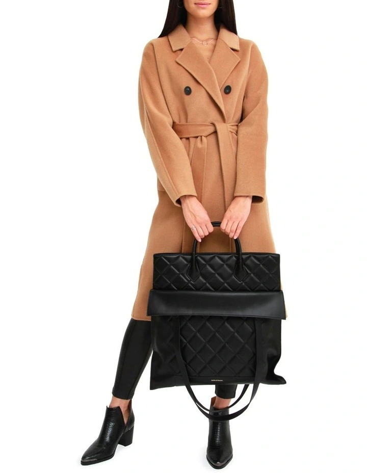 Boss Girl Double-Breasted Lined Wool Coat in Camel image 6