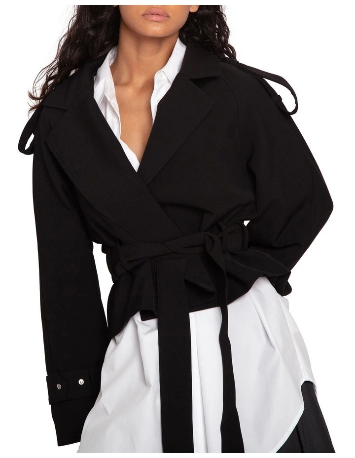 Fast Car Cropped Trench in Black image 1