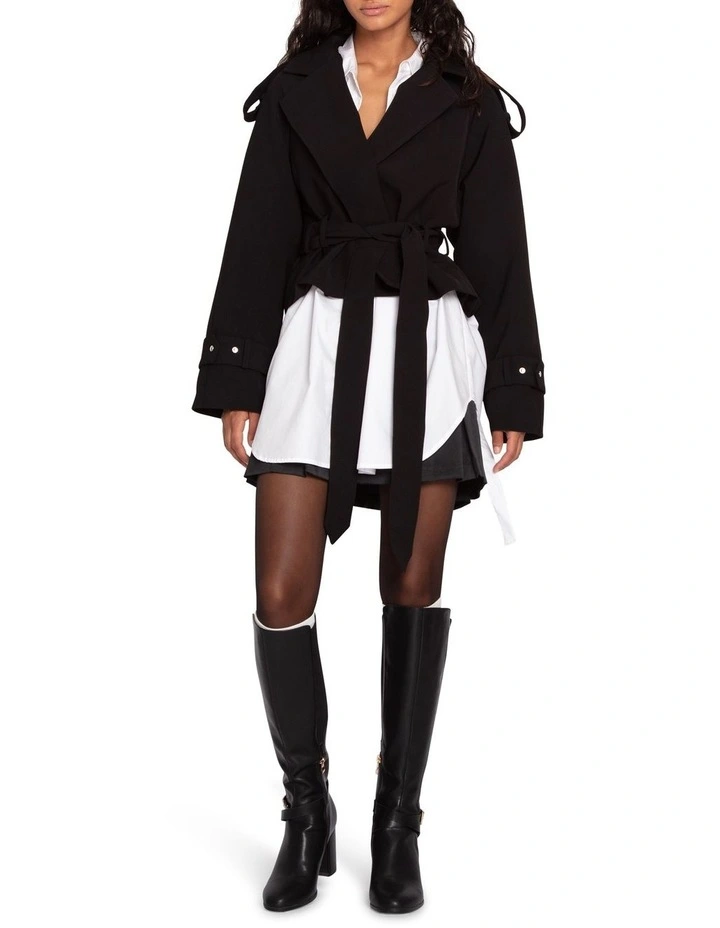 Fast Car Cropped Trench in Black image 2