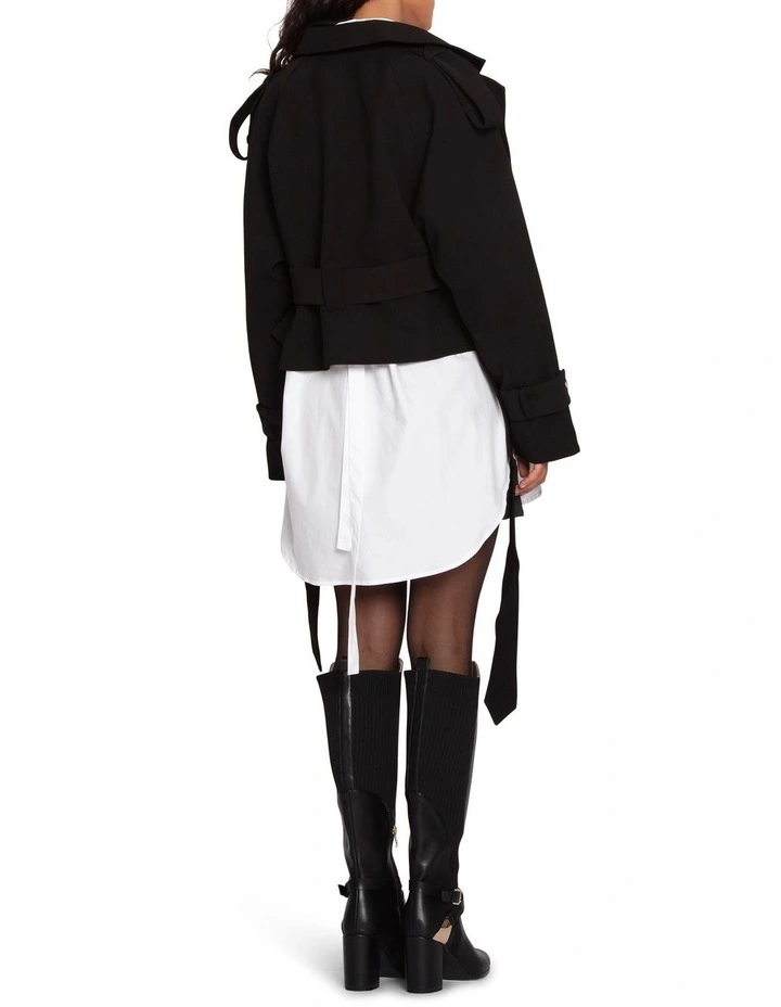 Fast Car Cropped Trench in Black image 4