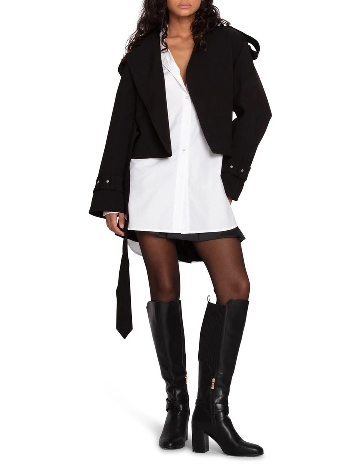 Fast Car Cropped Trench in Black image 5