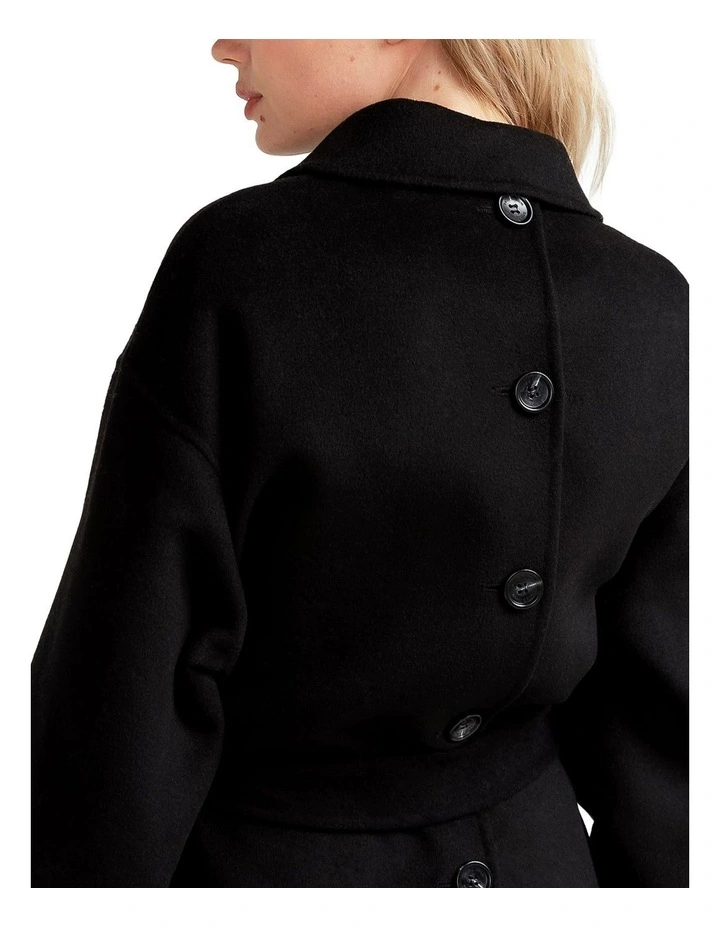 Wide Awake Split Hem Overcoat in Black image 6