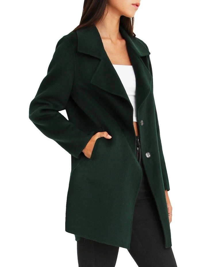 Ex-Boyfriend Wool Blend Oversized Jacket in Dark Green image 5