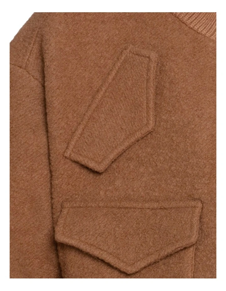 Crystal Skies Cropped Wool Rib Jacket in Vicuna image 6