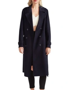 Front Runner Belted Coat in Navy