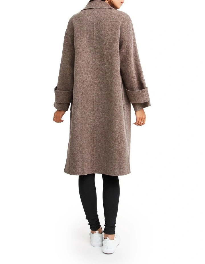 Rumour Has It Oversized Wool Blend Coat in Walnut image 3