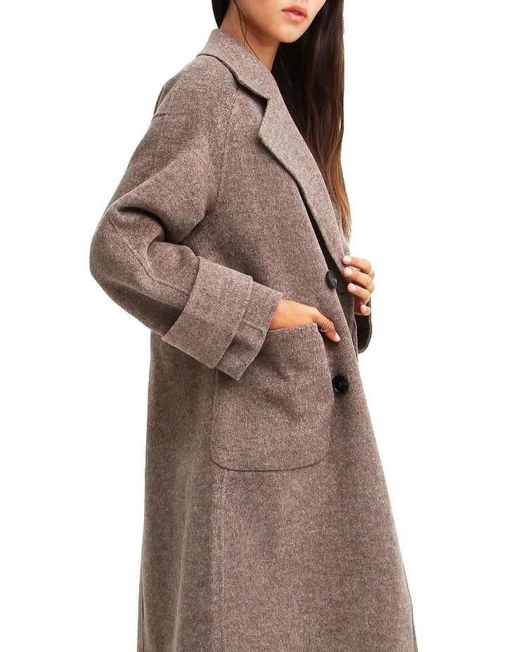 Rumour Has It Oversized Wool Blend Coat in Walnut image 5