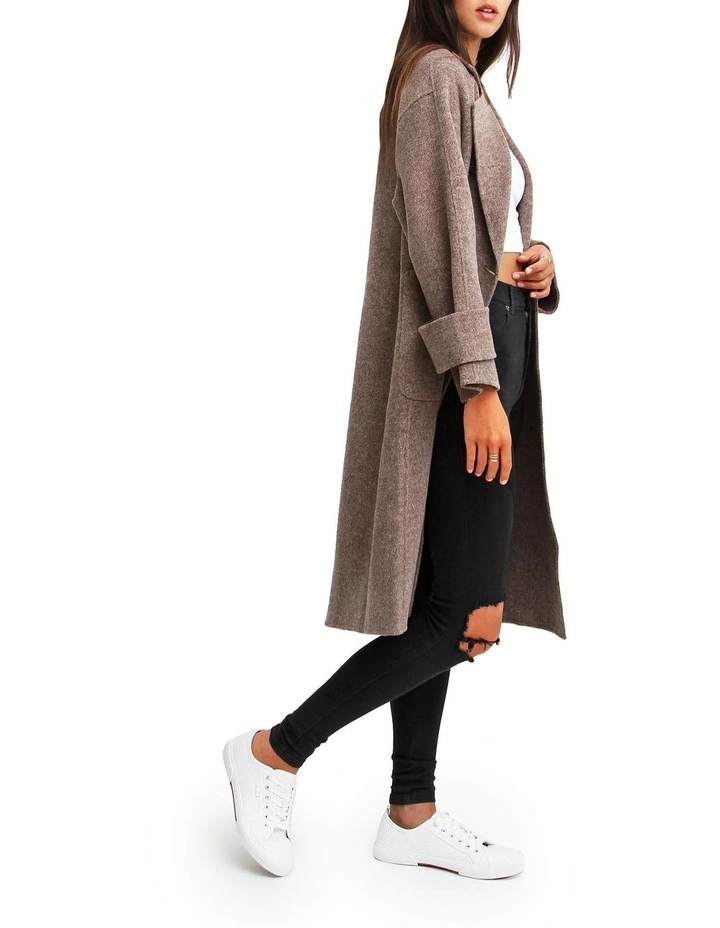 Rumour Has It Oversized Wool Blend Coat in Walnut image 6