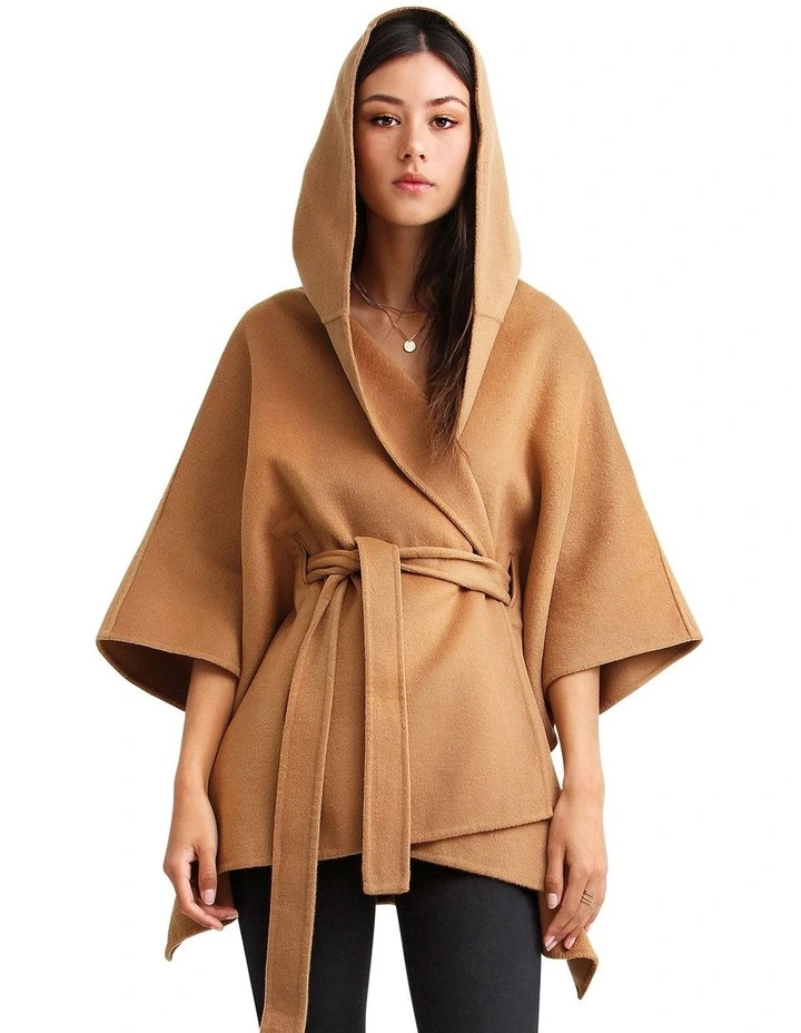 Jackson Landing Wool Blend Cape Coat in Dark Camel image 4