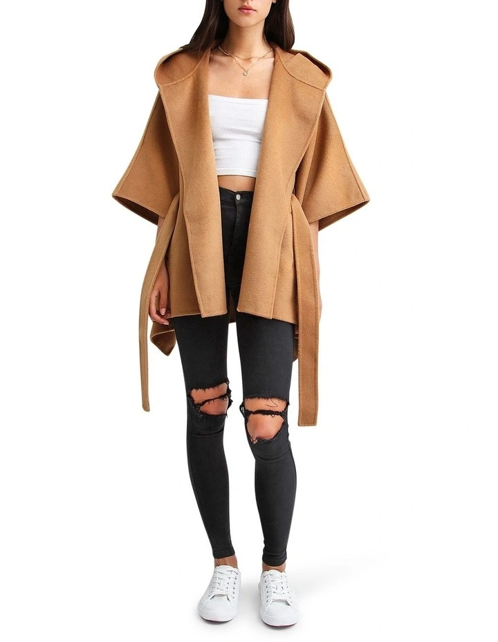 Jackson Landing Wool Blend Cape Coat in Dark Camel image 5