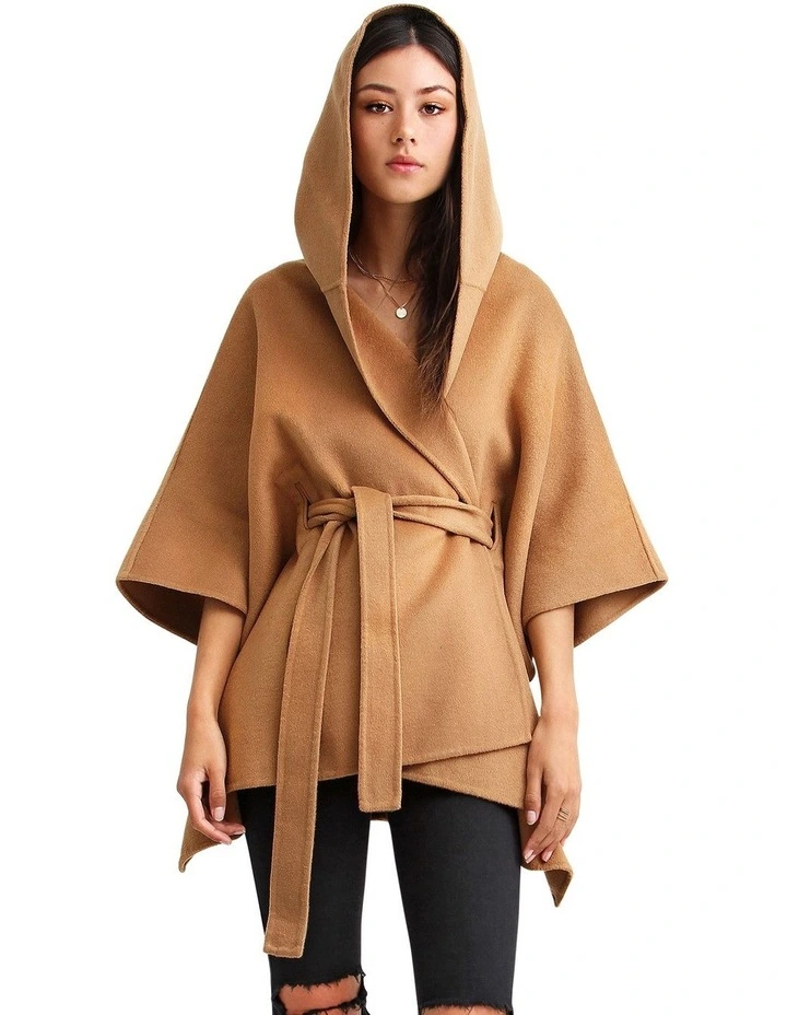 Jackson Landing Wool Blend Cape Coat in Dark Camel image 6