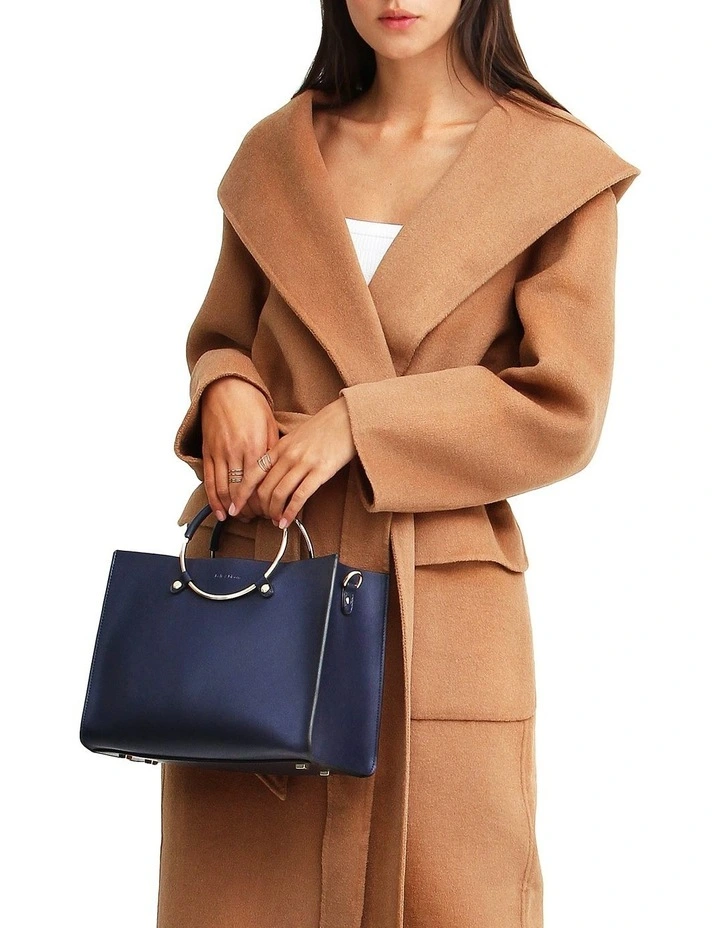 Runaway Wool Blend Robe Coat in Dark Camel image 2