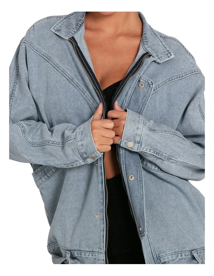All About You Denim Jacket in Stonewash image 3