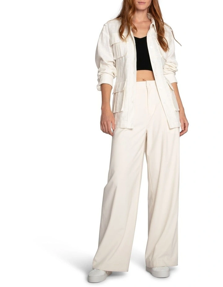 Still Storm Belted Safari Jacket in Cream image 2