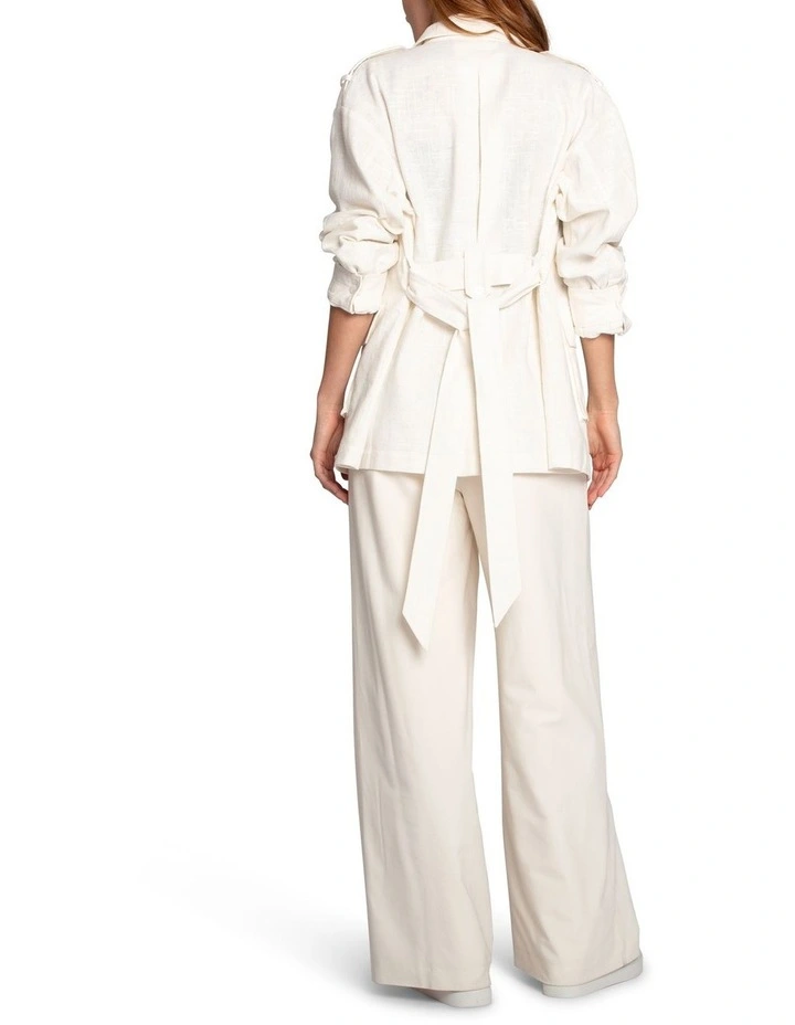 Still Storm Belted Safari Jacket in Cream image 7
